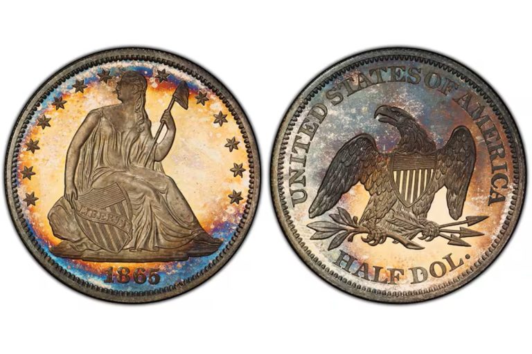 «Liberty Seated Cam»: o efeito e a cor que a sua moeda de 50 cêntimos deve ter para valer 47 500 dólares